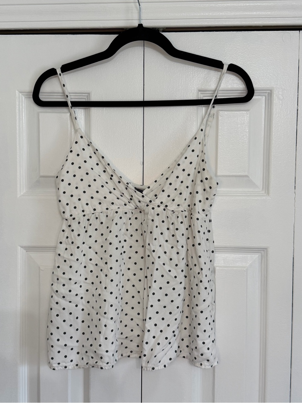 Brandy Melville White Polka Dot Spaghetti Strap Camisole